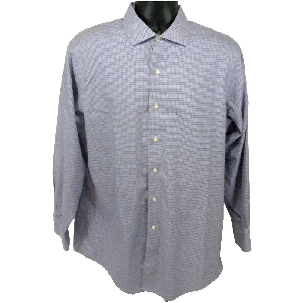 Brooks Brothers Dress Shirt Mens 16-33 XL Purple‎ Button Front Non Iron Supima